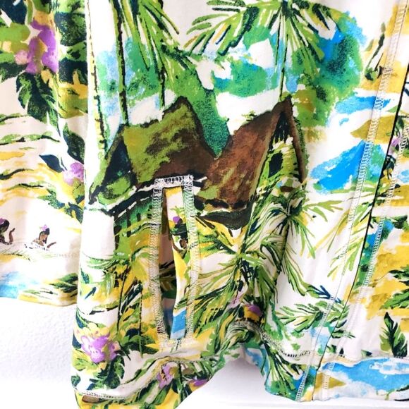 Chico's Additions Hawaiian Tropical Print Women's Zip Up Jacket Coat SZ 3/XL - Picture 10 of 15